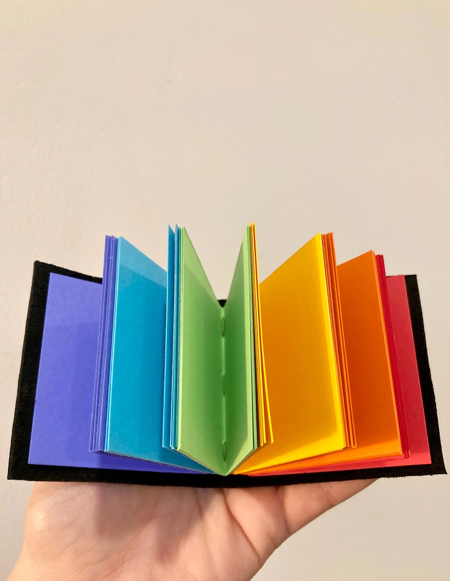 Mini Leather Journal - Rainbow Pages Style Thrive Handmade